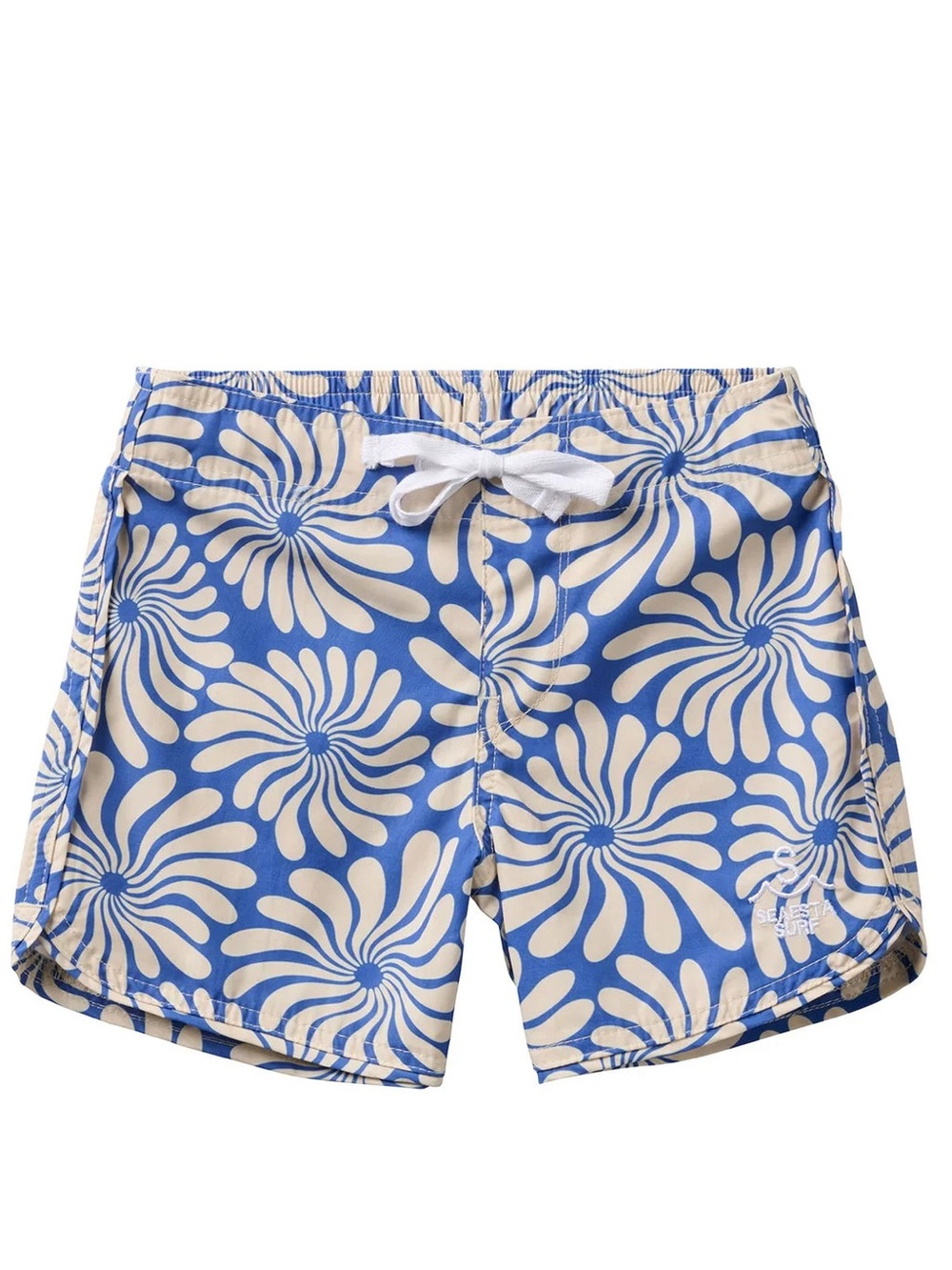 Seaesta Surf Boys Scallop Retro Flare Shorts - Navy Blue NEW